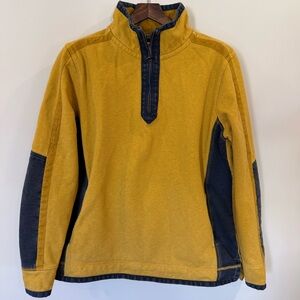 Fat Face “The Airlie” Quarter Zip Pullover – Mustard & Navy – Size Large